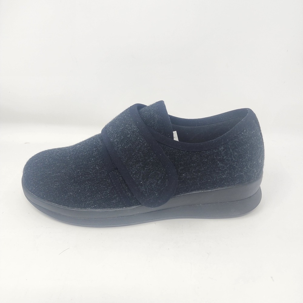 Berkemann Stretch Maxine Shoe Women's 7 Black Orthopedic Hook & Loop Strap
